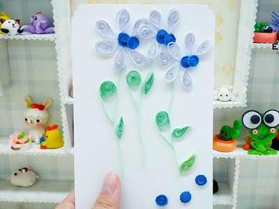 Tiny Rich Blue Orchid Designs for All Skill Levels from Quilling | Beautiful Quilling Cards