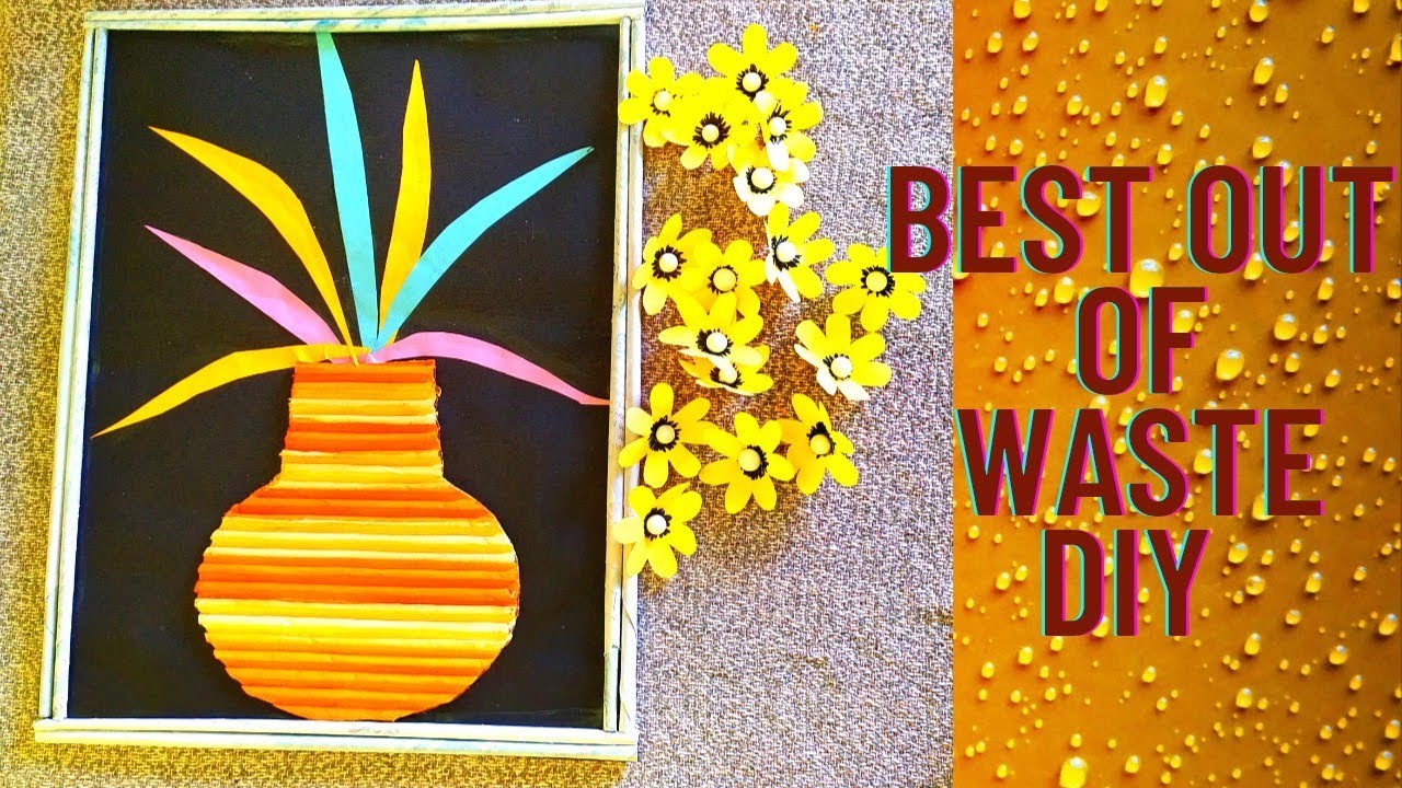Unique wall decoration ideas with paper????handmade paper craft for wall decor????best out of waste