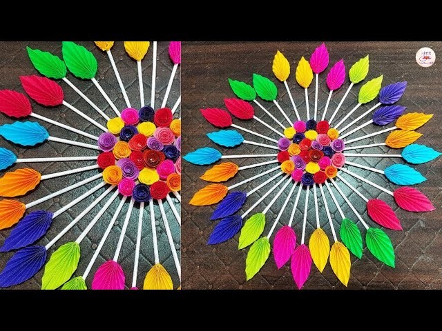 Unique wall hanging idea.handmade flower.easy flower selection idea.