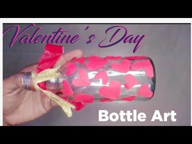 Valentine's day special bottle art #bottleart #loversdayspecial #valentinesdaygift #simpleideas #diy