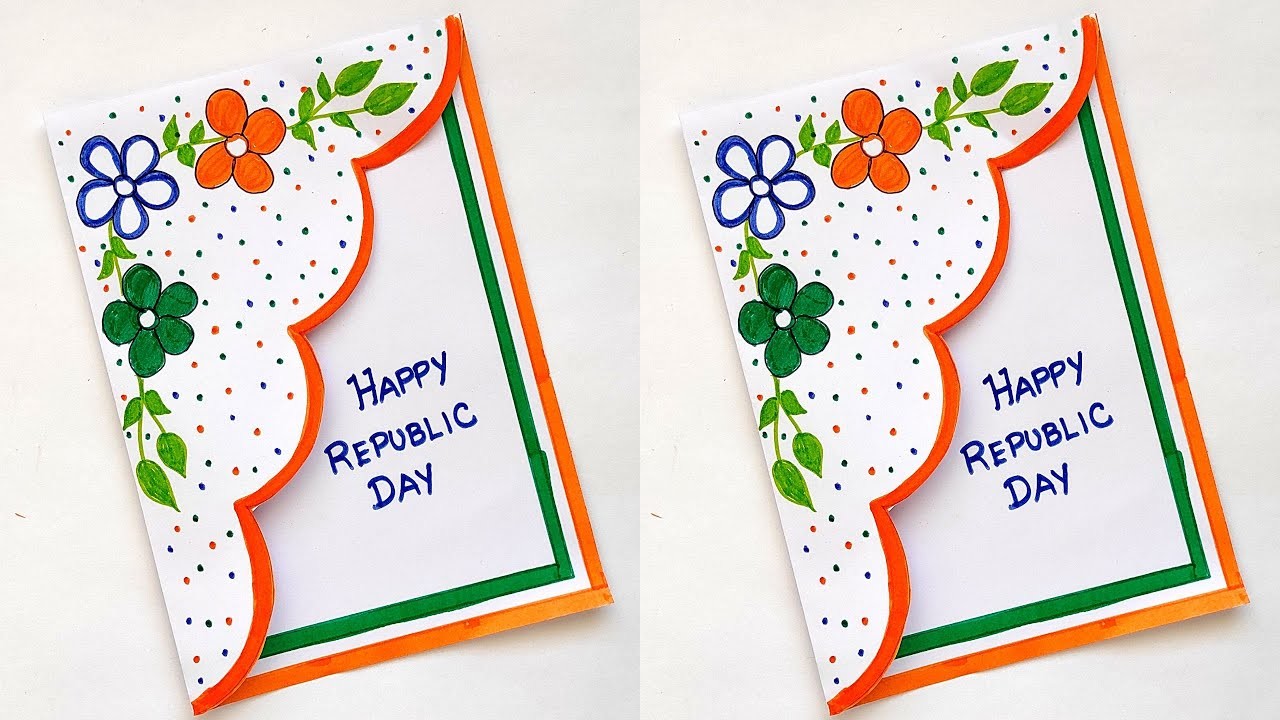 ???? White Page ???? DIY Republic Day Greeting Card. DIY Greeting Card. Republic Day 2023