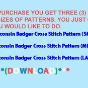 Wisconsin Badger Cross Stitch Pattern***L@@K***Buyers Can Download Your Pattern As Soon As They Complete The Purchase