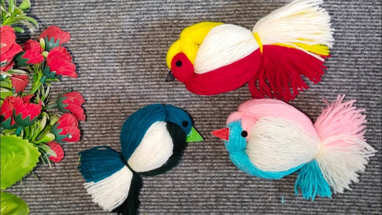 Woolen Bird || Easy Woolen Bird Idea ||  DIY Woolen Work ||  #viral  #diy