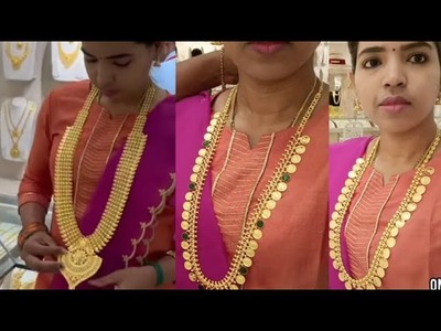 12 Grams Kerala Kasumalai | Light Weight Gold wedding Haram Collection 6-8% Wastage |Saravana Elite