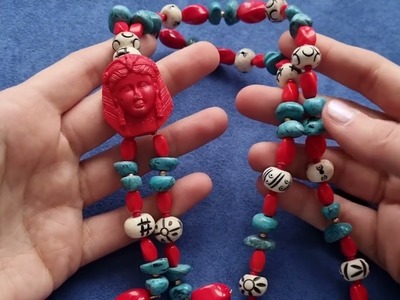 17. Necklace made with my found Cleopatra egyptian revival bead