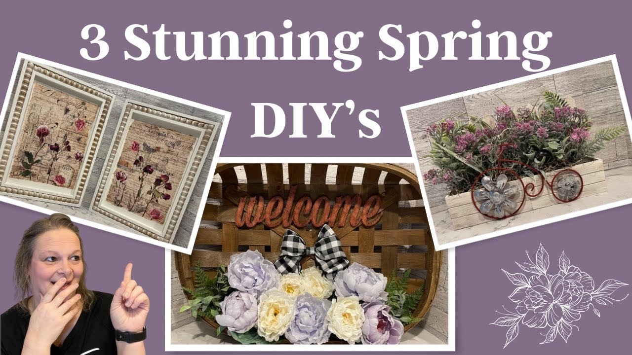 3 Stunning Spring DIY's | Dollar Tree DIY's | Hobby Lobby Decor Makeover | Spring Dollar Tree DIY's