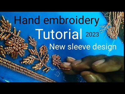 Aari work tutorial 2023.+ new embroidery sleeve design @reja155