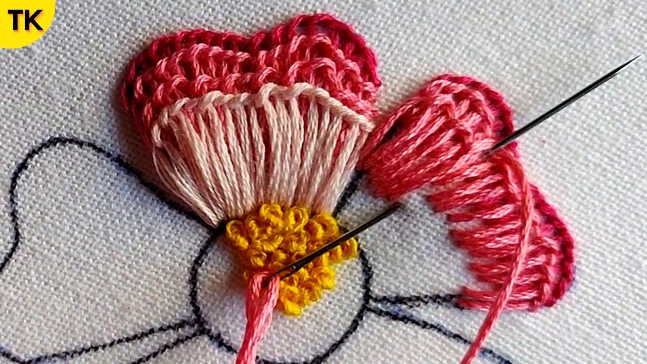 Amazing Hand Embroidery Flower Design | Latest Hand Embroidery Designs | Stitch Embroidery Design