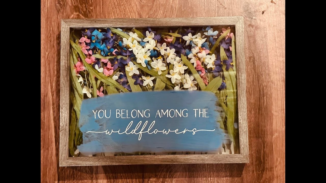 Chalk Couture Shadow Box with Wildflowers