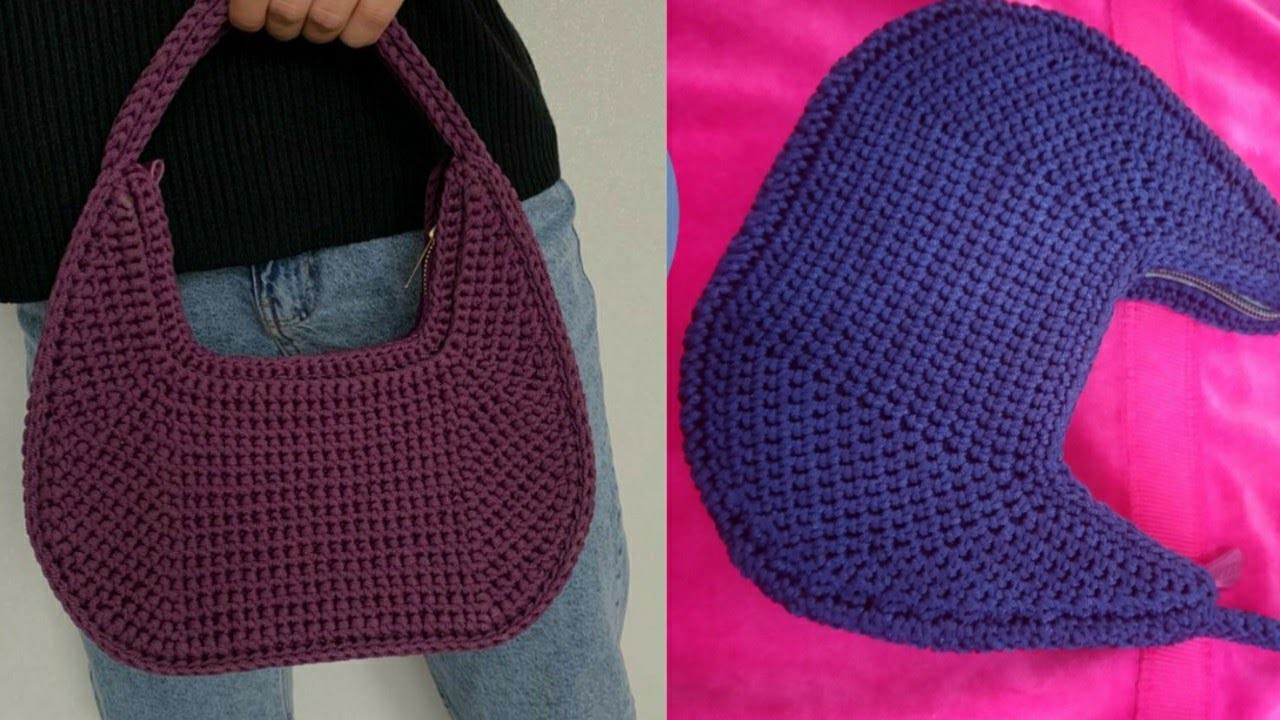Crochet bag with new easy and wonderful design , trending and chic bag #crochetbag