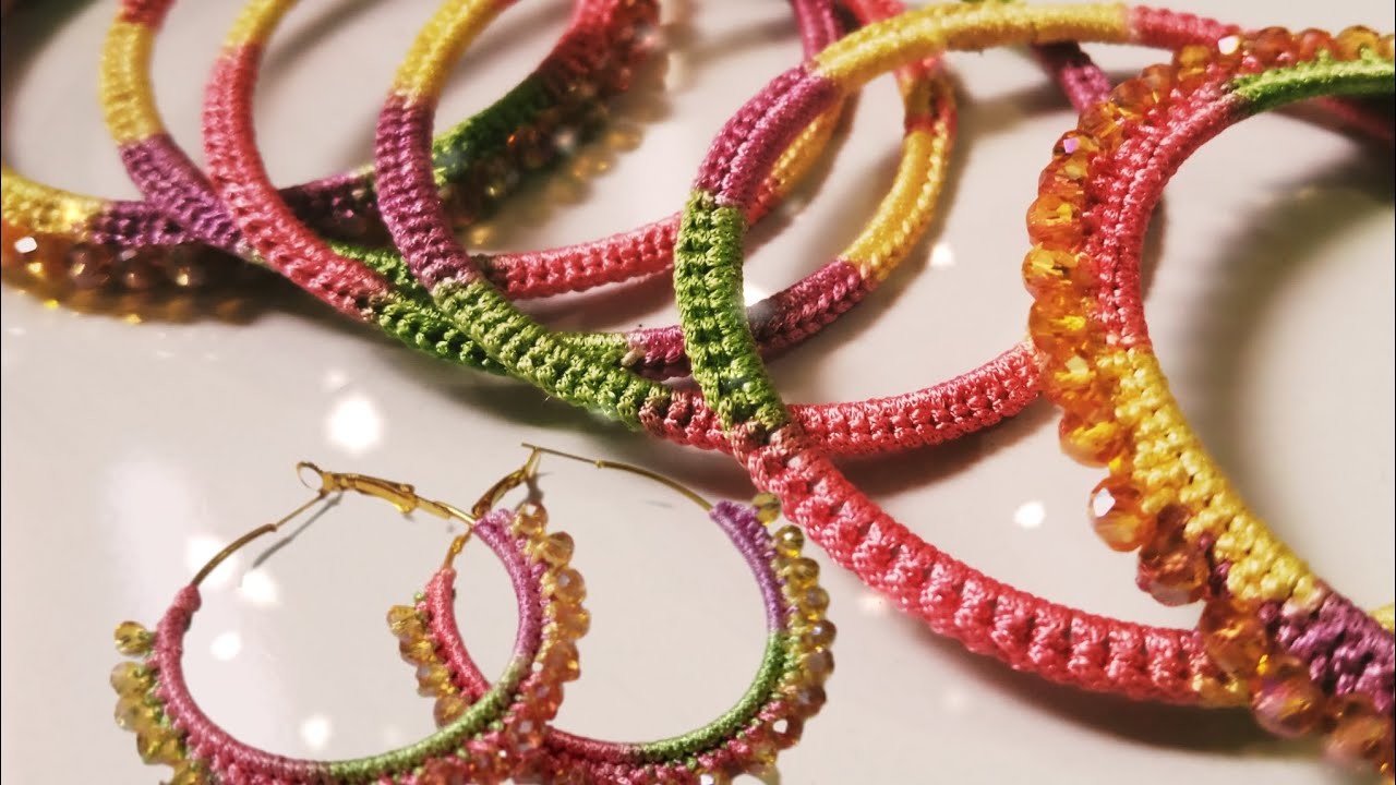 Crochet jewelry | How to make Crochet jewelry | Crochet Bangles and Earrings
