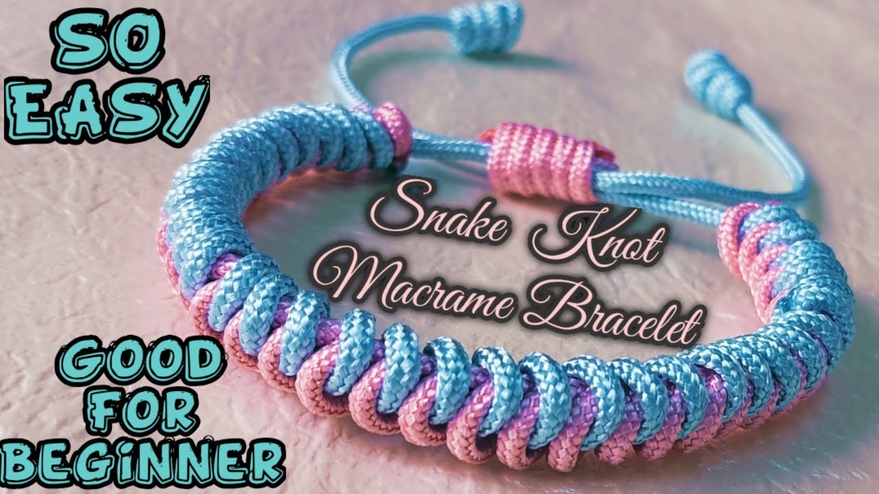 DIY Easy Way to Make Snake Knot Macrame Bracelet step by step tagalog tutorial #23
