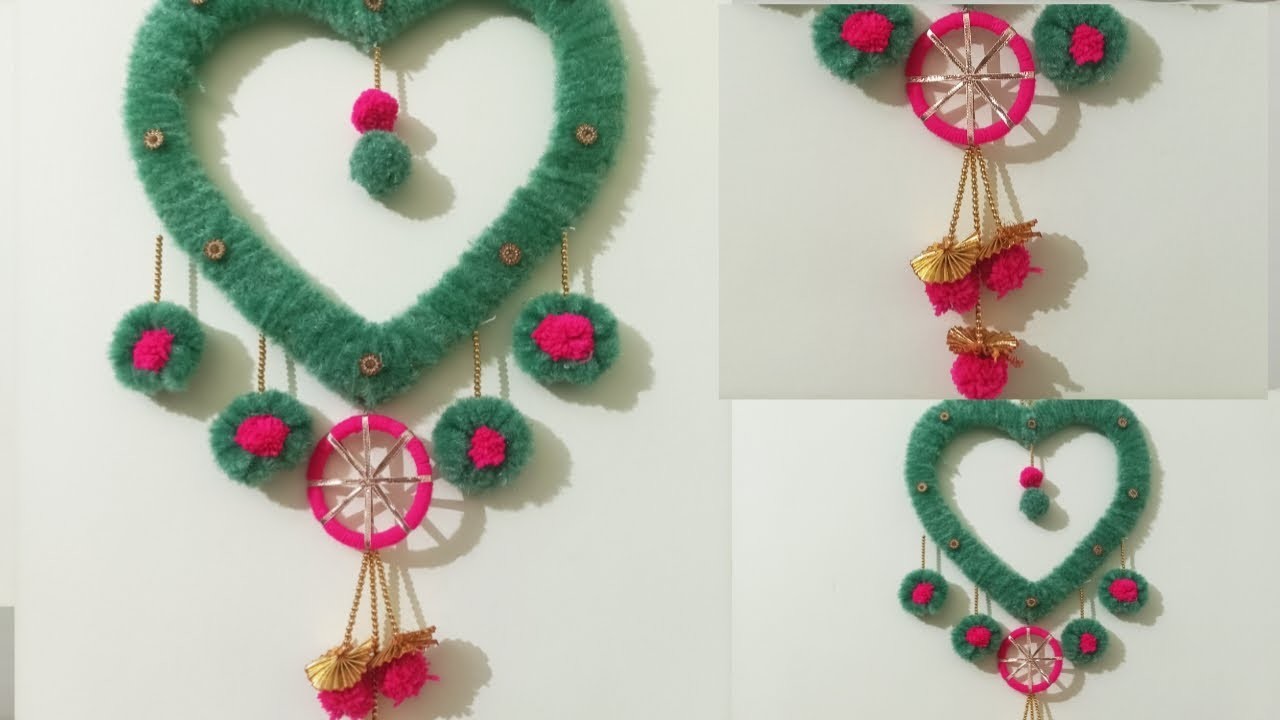 DIY easy woolen bangles toran. wall hanging craft idea.how to make a beautiful woolen wall hanging