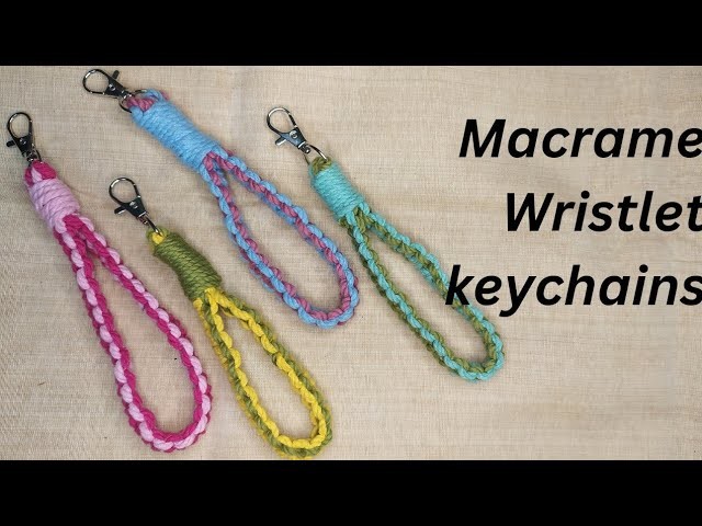 DIY Macrame wristlet keychain tutorial l Easy Macrame Tutorial for beginners