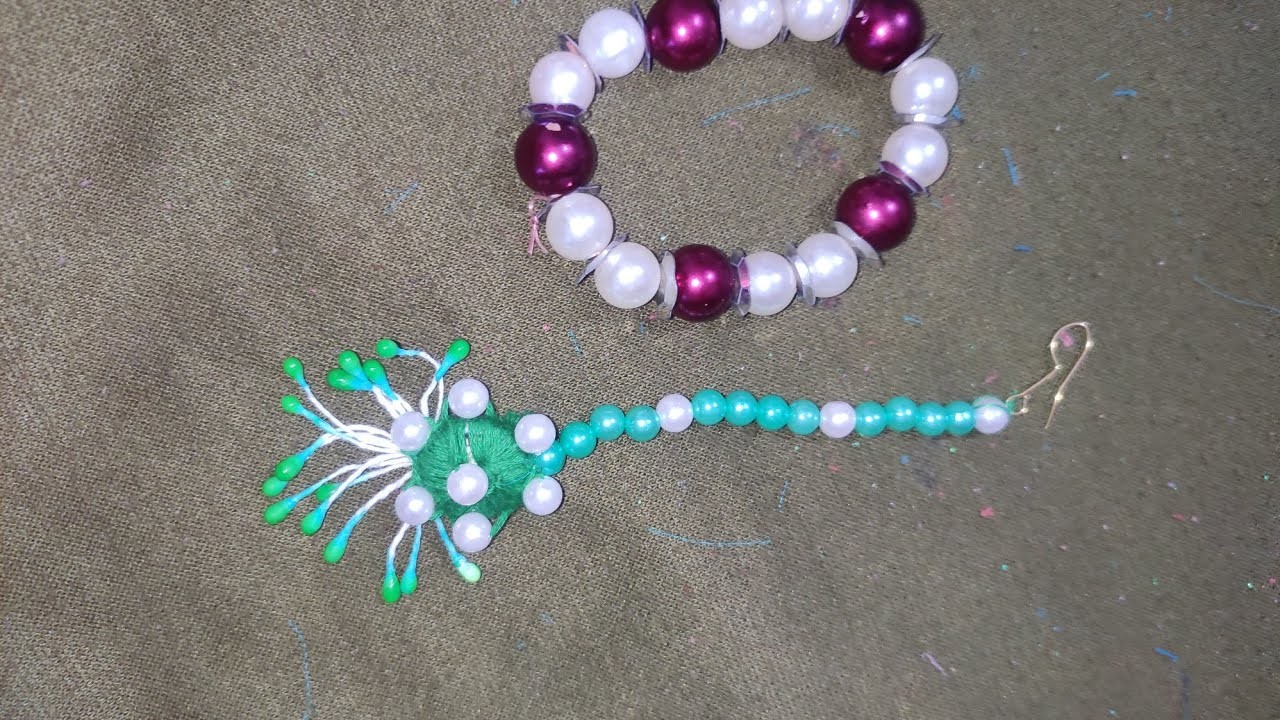 DIY||mehandi ceremony||mangtika||beautiful bracelet and earrings ????