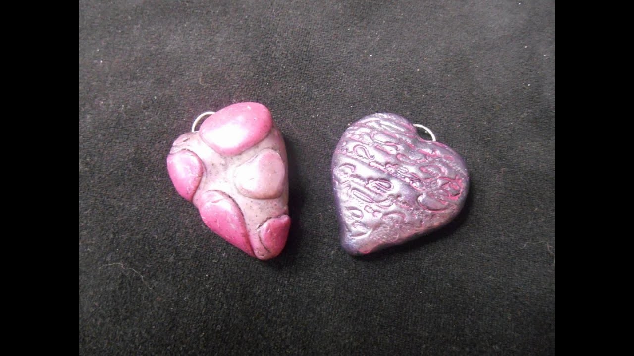 #Diy #Polymerclay Valentine Heart Pendants Free Tutorial