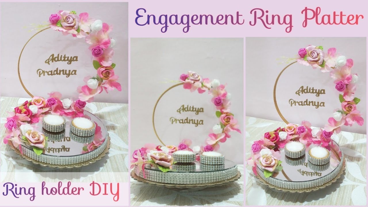 Engagement Ring Platter Making || Engagement Ring Stand Making at Home || @ArtistFlair -Pooja Mali