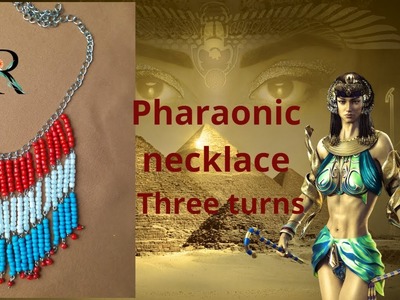 Handmade The easy and simple chic Pharaonic necklace in bright colors