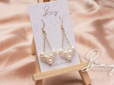 Heart Shaped Pearl Earrings——Jewelry crafted by hand-customjewelry