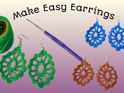 How to crochet nice and easy earrings | How to make DIY easy cute simple crochet earrings