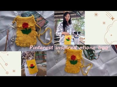 How to crochet Pinterest inspired phone bag |diy| Pinterest bag| crochet diy for beginners