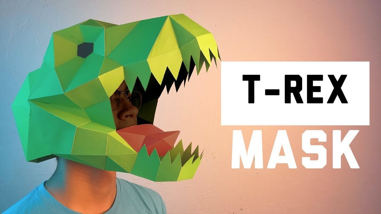 How to make a Trex Mask (Dinosaur) fast and easy - Papercraft Masks