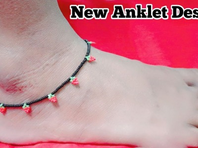 How To Make Anklet || DIY Anklet|| simple pearl anklet making at home||bharti digging||