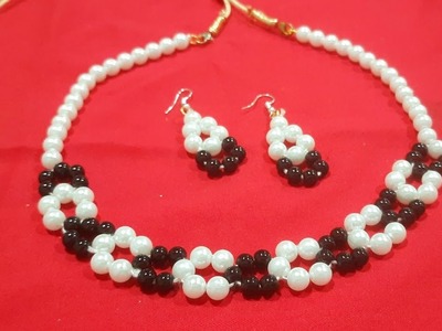 How to make beautiful pearl necklace simple idea at home @craftrsm