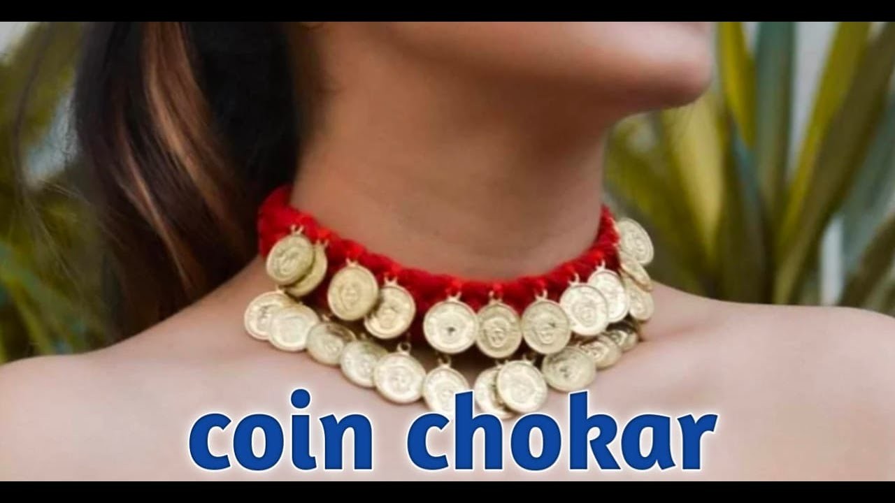 How To Make Choker Necklace At Home || Only 3 Ingredient Coin Choker Necklace Making At Home ||