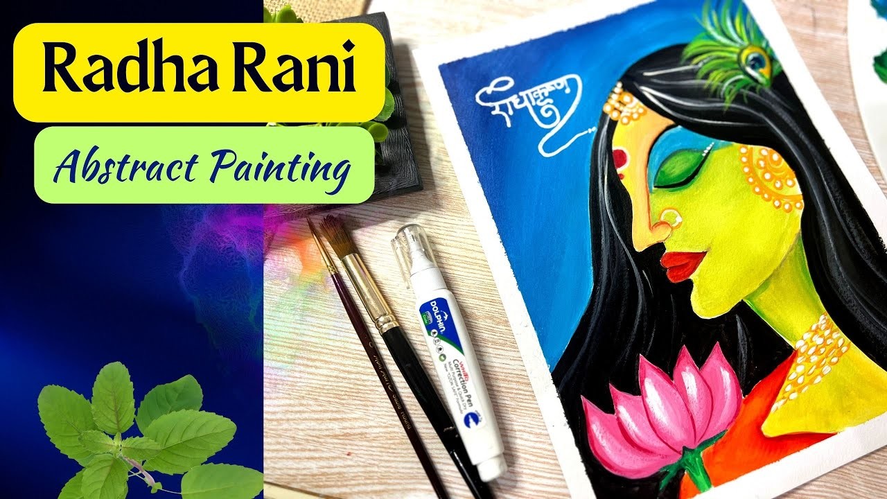 How to make Radha rani painting|EASY Radha painting |Viral abstract acrylic painting |2023