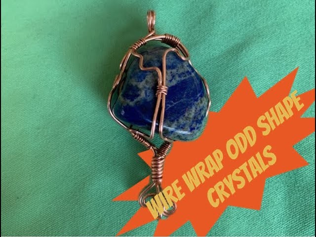 HOW TO Wire Wrap Odd Shaped Tumbled Crystal into Copper Pendant
