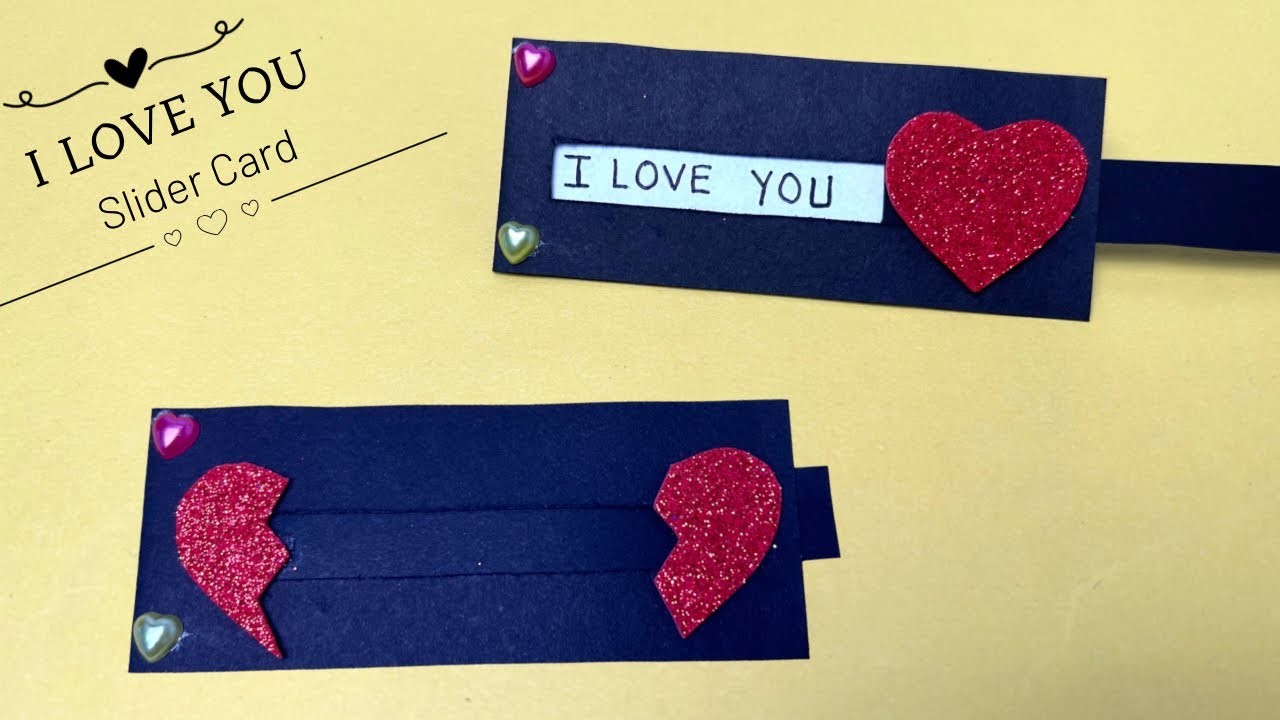 I Love You Heart Slider Card Tutorial | Valentine Day Card Making İdea
