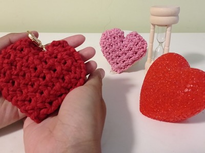 Macrame 3D heart keychain | gantungan kunci hati | DIY