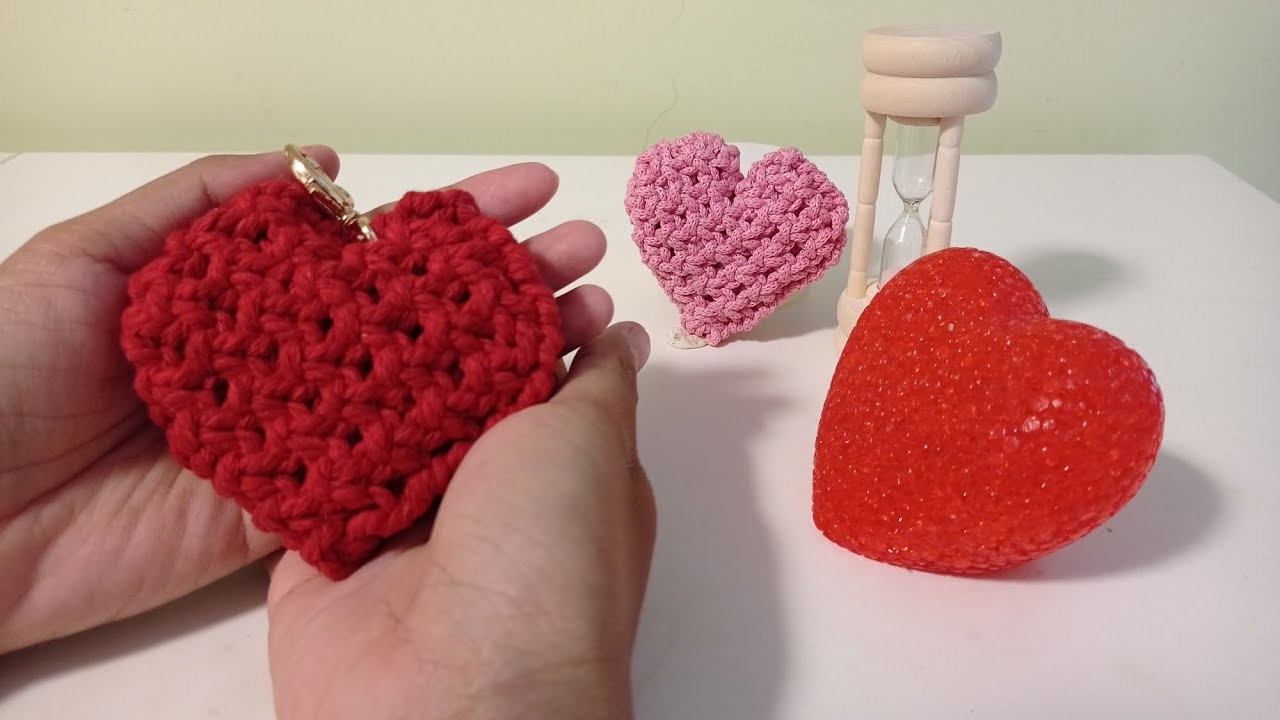 Macrame 3D heart keychain | gantungan kunci hati | DIY