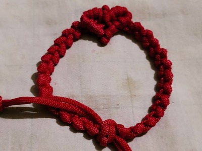Macrame heart shape bracelet|wrist band tutorial #art #handmade