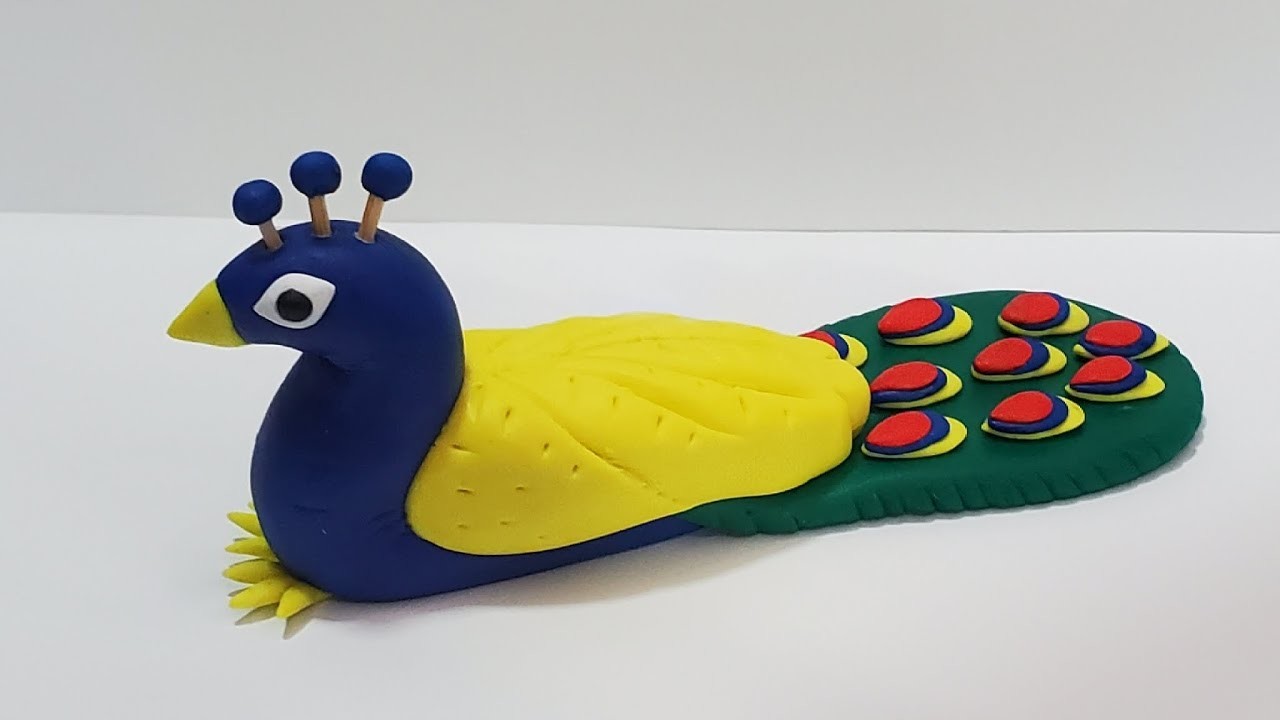 Making peacock with polymer clay | peacock with polymer clay | Polymer clay tutorial | clay art |