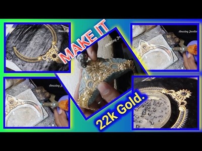 Nacklace make with gold. 13gram gold necklace making @amazingjewelleryworks.