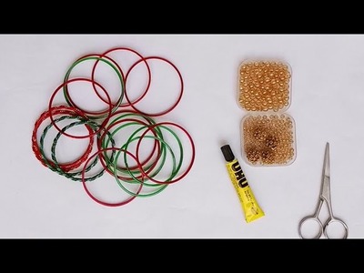 Reuse your old bangles into jewellery box. Best out of waste Bangles Craft idea.diy bangle craft