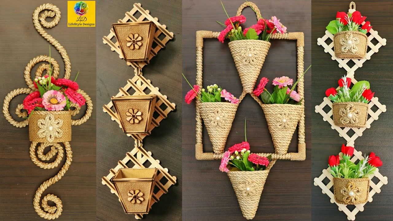 Rope Flower Pot DIY tutorial | Diy Basket | Diy Plant Basket | Diy Rope Basket | Jute Wall Hanging