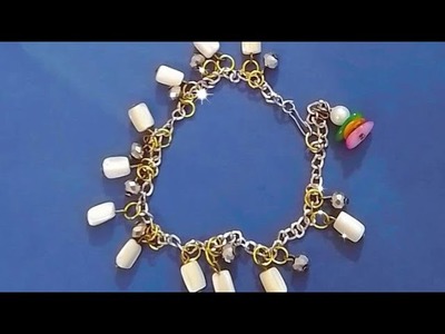 Silver and gold combination bracelet tutorial.