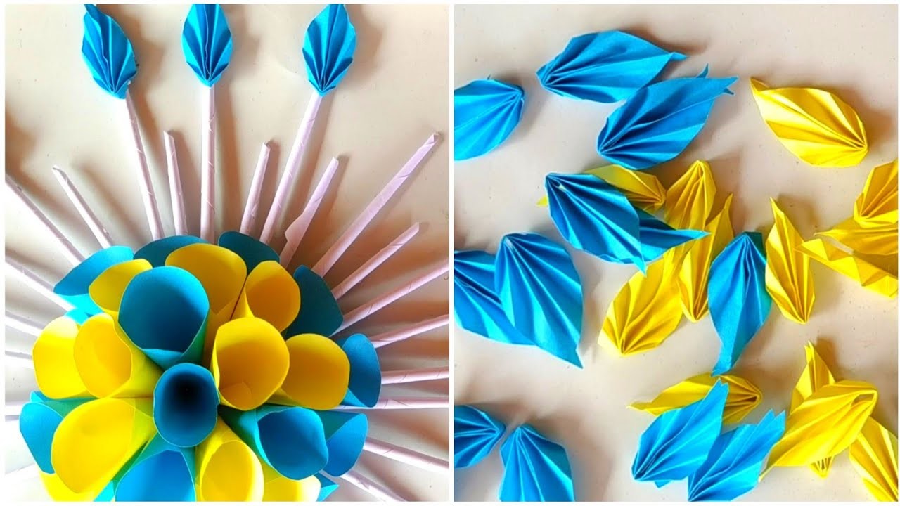 Simple And Beautiful Paper Flower Wall Hanging.Paper Flower Craft.Home Decor Ideas.❤️❤️.diy.home.