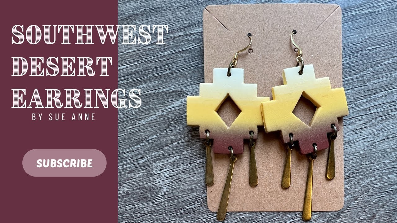 Southwest Desert Earrings made with polymer clay