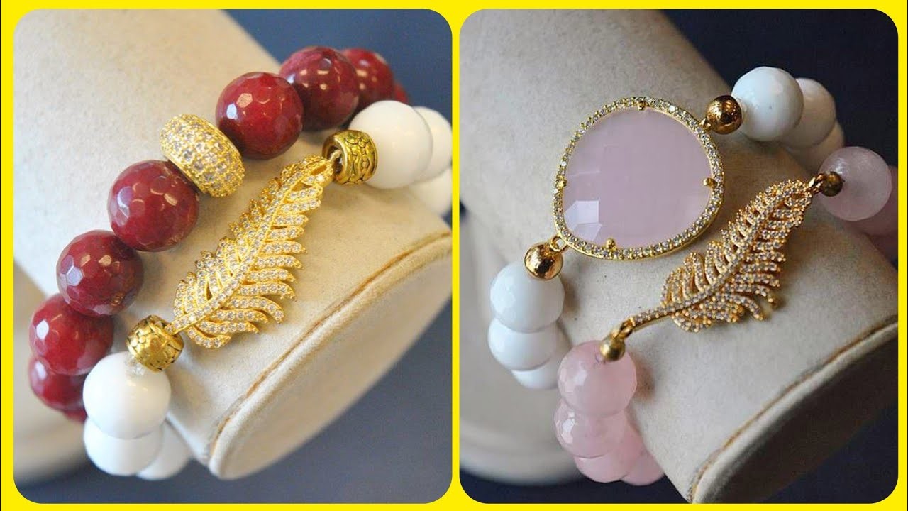 Top Trending Women's Party Wear Stone Beads With Brooch Bracelet Designs 2023