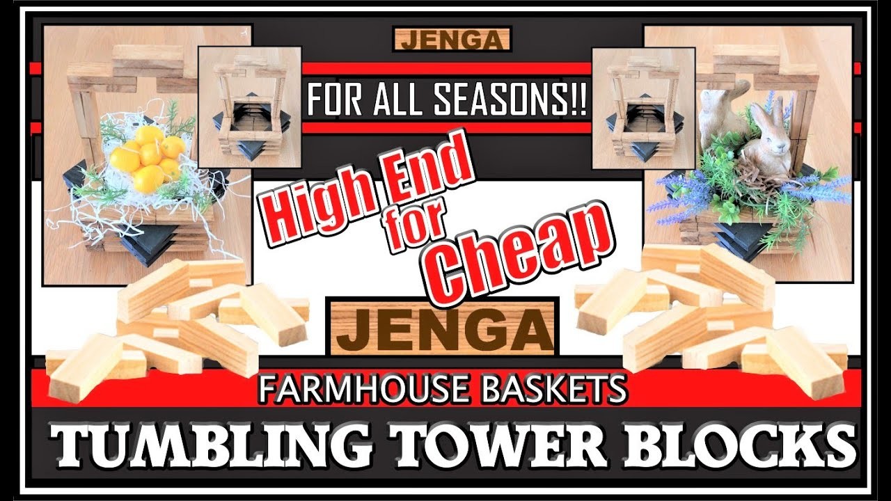 TUMBLING TOWER BLOCKS INSPIRATION II FARMHOUSE RUSTIC BASKET DIY II BUDGETFRIENDLY JENGA BLOCKS DIYS