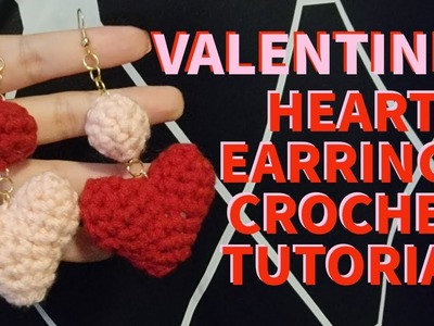 Valentines Heart Earrings Crochet Tutorial