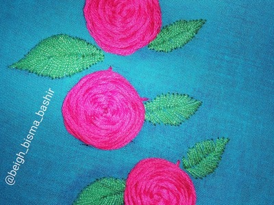 |Woven Rose ???? Embroidery| #embrodiery #handembrodiery #wovenrose #fishboneleaf  #craft #homedecor
