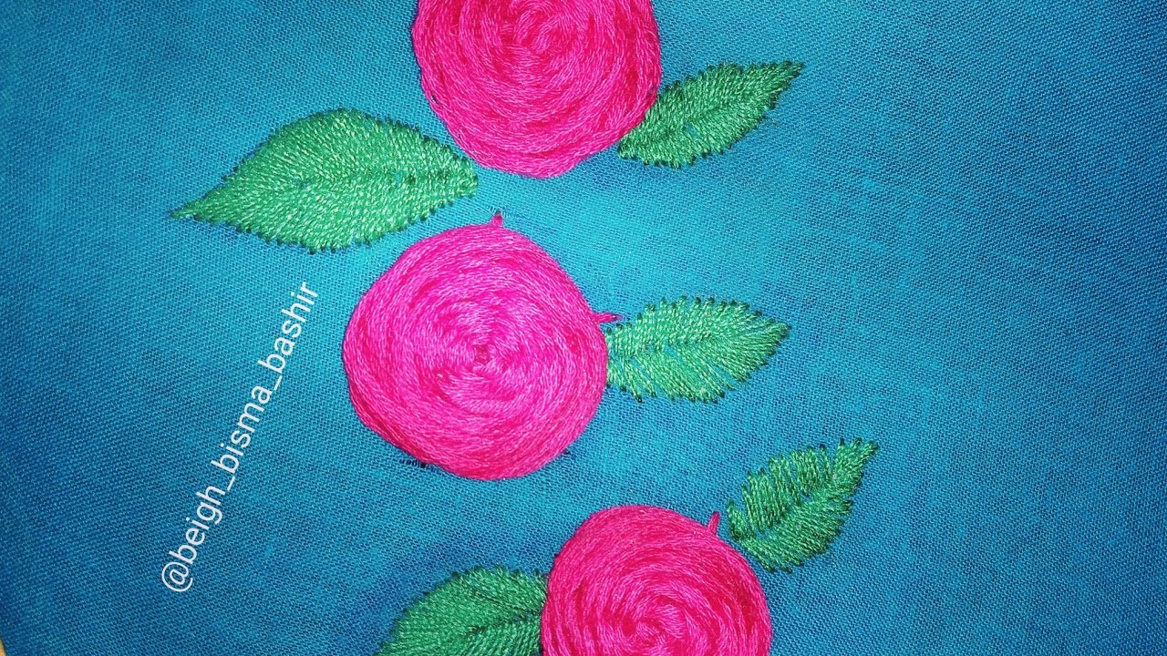 |Woven Rose ???? Embroidery| #embrodiery #handembrodiery #wovenrose #fishboneleaf  #craft #homedecor