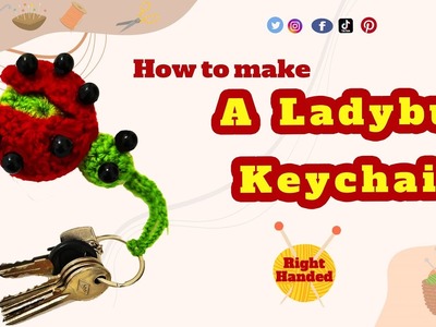Wow !! Super easy very useful crochet ladybug keychain. Sell and give as a gift.  ( Right Handed)