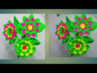3D beautiful paper flowers|school craft ideas | home decor | easy craft idea with ks craftkill