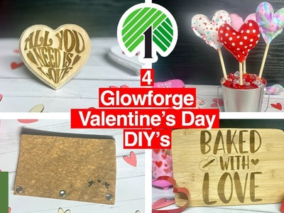 4 Cute Dollar Tree Valentine's Day DIY's Using the Glowforge || How To